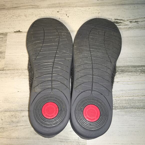 Fitflop Rally EO1 Merino Wool Mix Slip on Skate Sneaker Womens 10 Grey Loafer - Picture 9 of 10